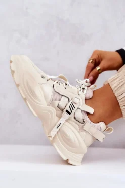 GOE Sneakersy Damskie*Buty Sportowe Sneakersy JJ2N4082 Beżowe Beżowy