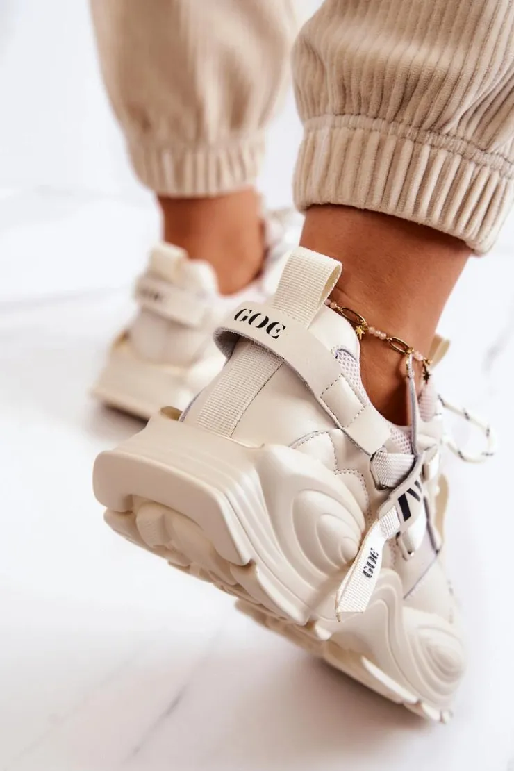 GOE Sneakersy Damskie*Buty Sportowe Sneakersy JJ2N4082 Beżowe Beżowy