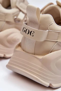 GOE Sneakersy Damskie*Buty Sportowe Sneakersy MM2N4015 Beżowe Beżowy