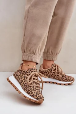 Boto Buty Sportowe Na Platformie|Sneakersy Damskie*Buty Sportowe Sneakersy Na Platformie Panterka Brązowe Riadella