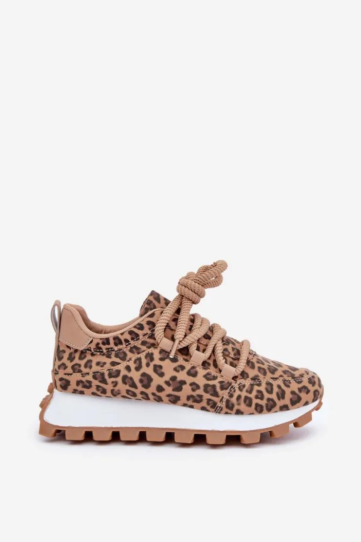 Boto Buty Sportowe Na Platformie|Sneakersy Damskie*Buty Sportowe Sneakersy Na Platformie Panterka Brązowe Riadella