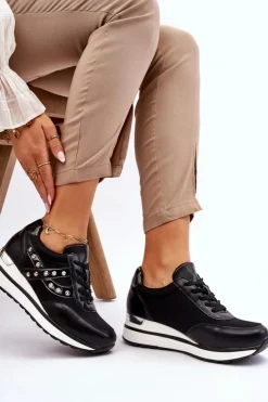 New Boto Buty Sportowe Z Ćwiekami Czarne Adley