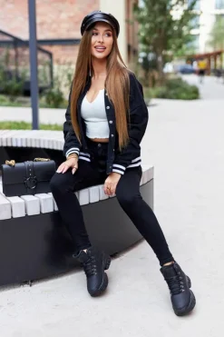 Big Star Shoes Trekkingowe Damskie|Botki Płaskie*Buty Trekkingowe Big Star II274329 Czarne