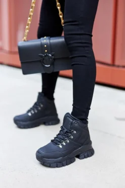 Big Star Shoes Trekkingowe Damskie|Botki Płaskie*Buty Trekkingowe Big Star II274329 Czarne