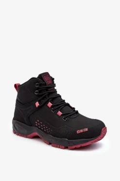 Damskie Big Star Shoes Buty Trekkingowe Trapery Memory Foam System Czarne Big Star MM274562