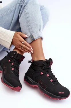 Damskie Big Star Shoes Buty Trekkingowe Trapery Memory Foam System Czarne Big Star MM274562