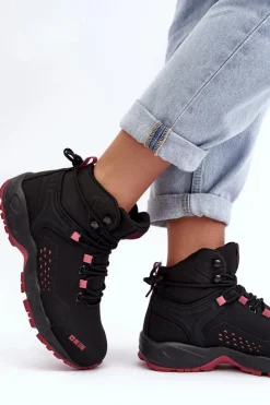 Damskie Big Star Shoes Buty Trekkingowe Trapery Memory Foam System Czarne Big Star MM274562