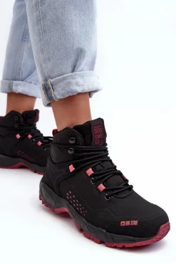 Damskie Big Star Shoes Buty Trekkingowe Trapery Memory Foam System Czarne Big Star MM274562