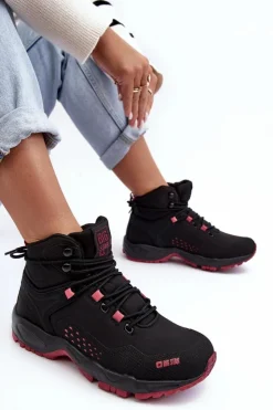 Damskie Big Star Shoes Buty Trekkingowe Trapery Memory Foam System Czarne Big Star MM274562