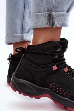 Damskie Big Star Shoes Buty Trekkingowe Trapery Memory Foam System Czarne Big Star MM274562