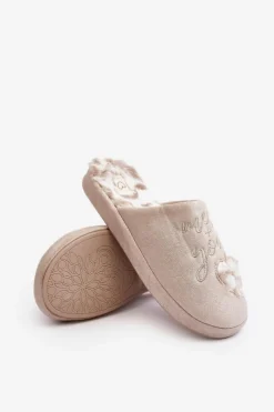 Clearance Boto Błyszczące Kapcie Damskie Beżowe Geraja Beżowy