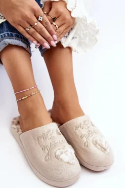 Clearance Boto Błyszczące Kapcie Damskie Beżowe Geraja Beżowy