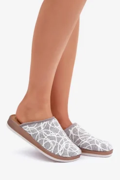 Discount INBLU Błyszczące Kapcie Damskie CT000028 Szare Szary