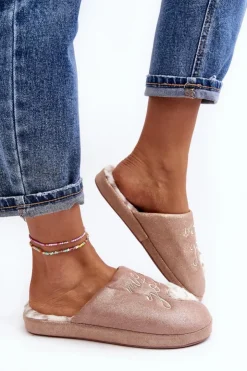 Boto Kapcie Klasyczne|Klapki Damskie Klasyczne*Błyszczące Kapcie Damskie Różowe Geraja Różowy