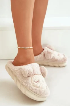 Discount Boto Ciepłe Futrzane Kapcie Damskie Beżowe Jozelinetta Beżowy