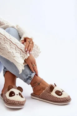 Damskie Boto Ciepłe Kapcie Damskie Brązowe Priseth