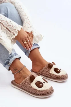 Damskie Boto Ciepłe Kapcie Damskie Brązowe Priseth