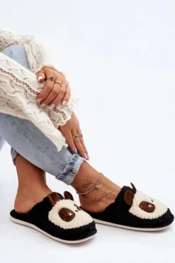 Damskie Boto Ciepłe Kapcie Damskie Czarne Priseth