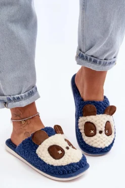 New Boto Ciepłe Kapcie Damskie Granatowe Priseth