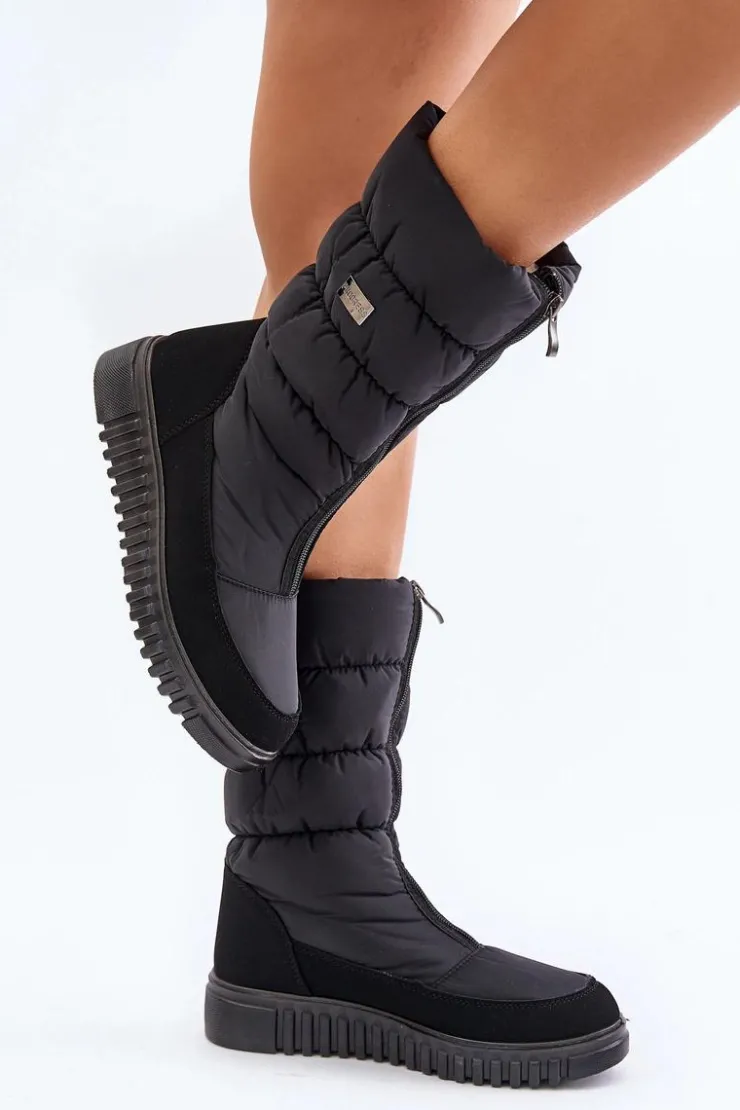 New Boto Ciepłe Śniegowce Damskie Progress PROGJ-24-149 Czarne