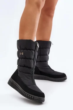 New Boto Ciepłe Śniegowce Damskie Progress PROGJ-24-149 Czarne