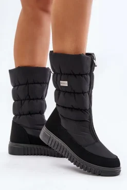 New Boto Ciepłe Śniegowce Damskie Progress PROGJ-24-149 Czarne