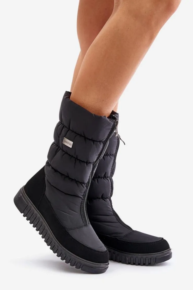 New Boto Ciepłe Śniegowce Damskie Progress PROGJ-24-149 Czarne