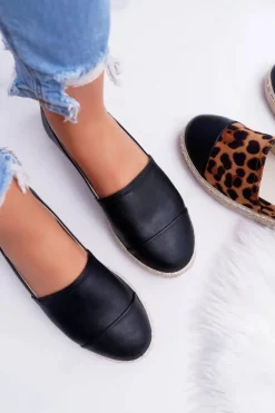 Discount Boto Czarne Damskie Espadryle Flaty