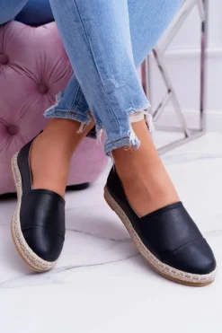 Discount Boto Czarne Damskie Espadryle Flaty