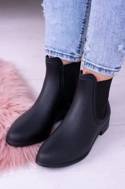 Boto Kalosze Damskie*Czarne Damskie Kalosze Sztyblety Amara