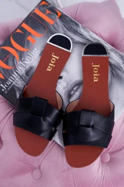 Outlet Boto Czarne Damskie Klapki Sluck