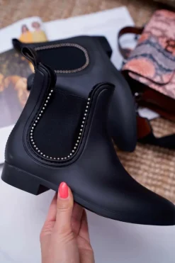 Sale Boto Czarne Damskie Matowe Kalosze Sztyblety Dżety Answear