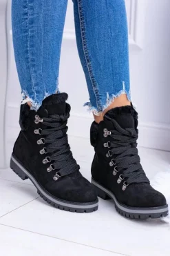 Online Boto Czarne Damskie Traperki Z Futerkiem Timberki Vices K2