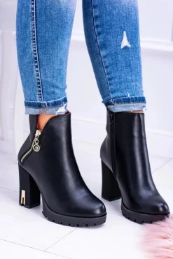 Boto Botki Na Słupku|Czarne Botki*Czarne ekstrawaganckie botki Superlove