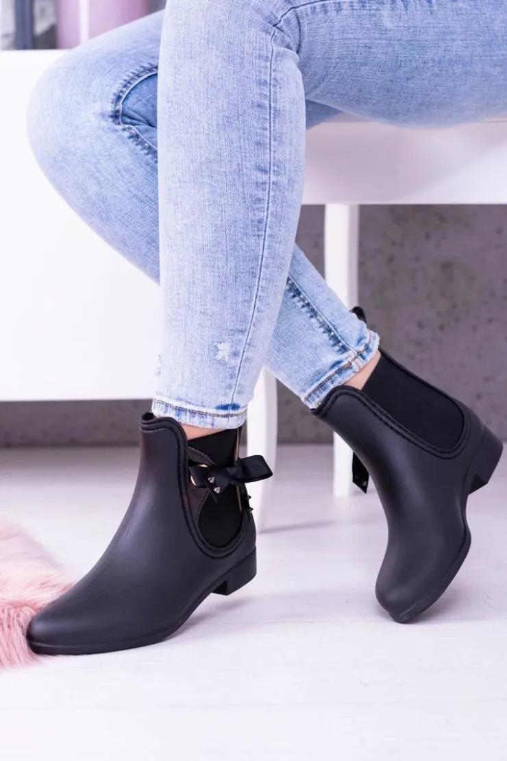 Best Boto Czarne Matowe Damskie Kalosze Sztyblety Someday