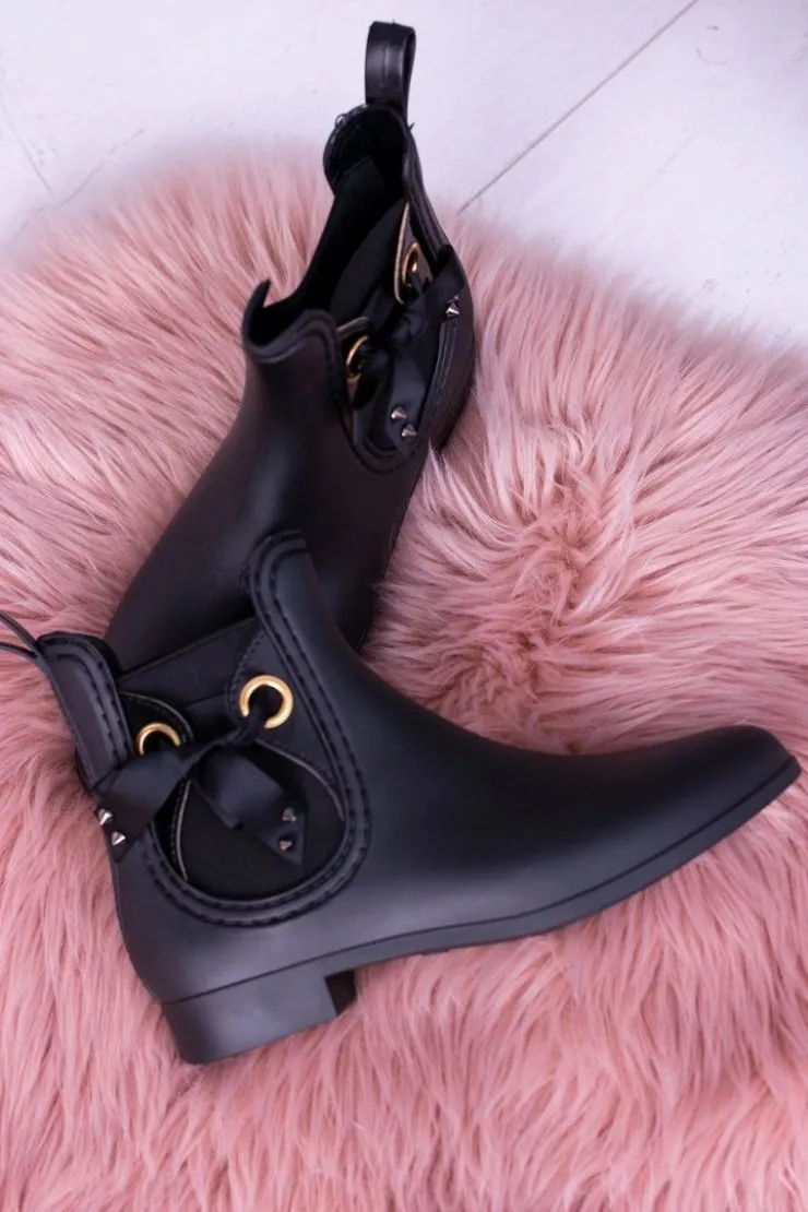 Best Boto Czarne Matowe Damskie Kalosze Sztyblety Someday