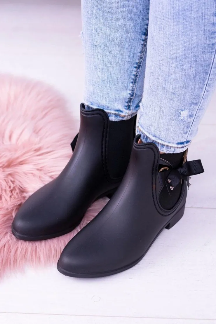 Best Boto Czarne Matowe Damskie Kalosze Sztyblety Someday