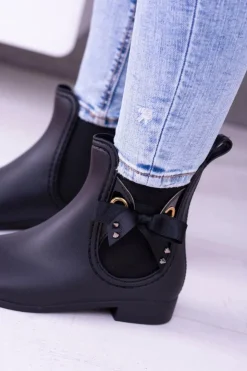 Best Boto Czarne Matowe Damskie Kalosze Sztyblety Someday