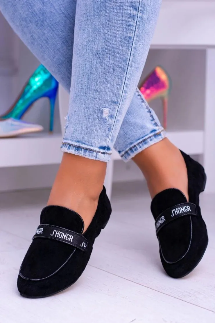 Online Boto Czarne Mokasyny Damskie Lu Boo Horten