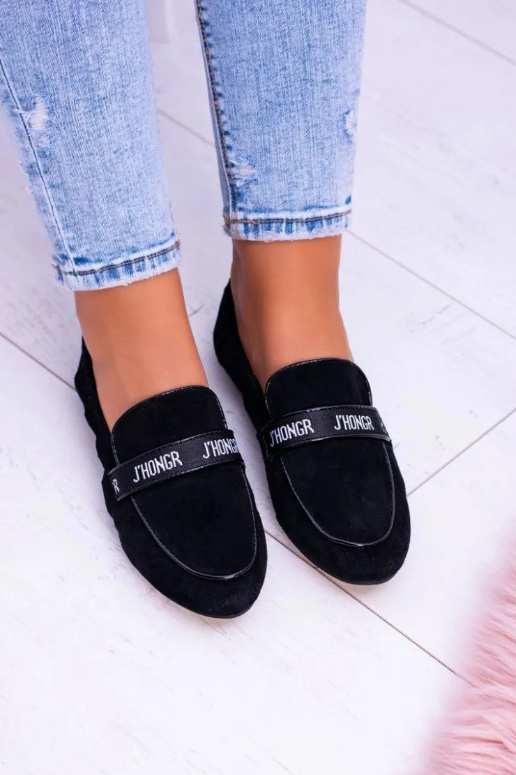 Online Boto Czarne Mokasyny Damskie Lu Boo Horten