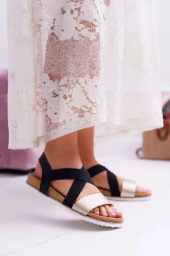 Damskie Boto Czarne Sandały Damskie Z Gumkami Itako