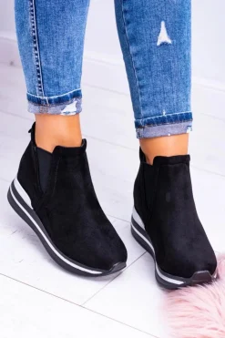 Damskie Boto Czarne sportowe botki Popstar