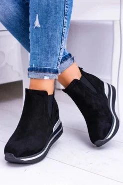 Damskie Boto Czarne sportowe botki Popstar