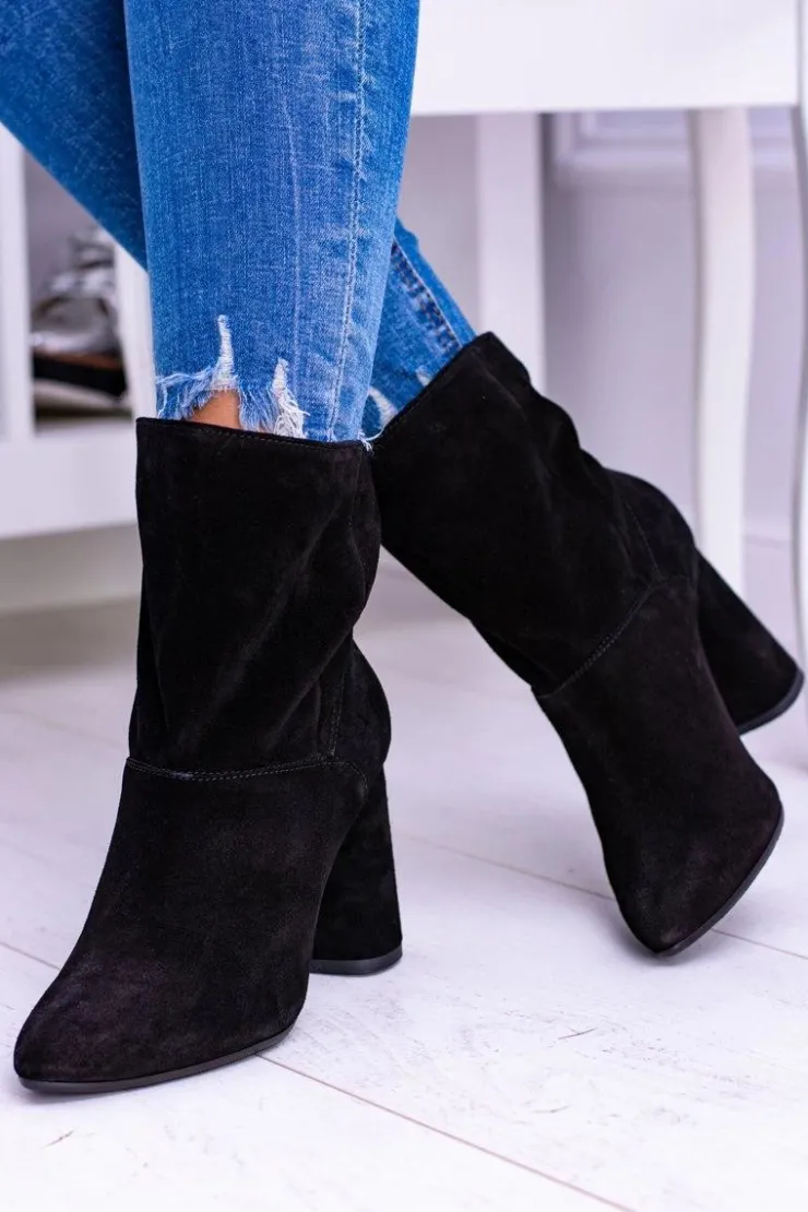 Laura Messi Botki Na Słupku|Brązowe I Beżowe Botki*Czarne Wysokie Zamszowe Botki na Słupku 1857