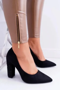 Damskie Boto Czarne Zamszowe Czółenka Razor