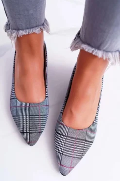 Damskie Boto Czółenka Damskie Czarne w Kratkę Colia