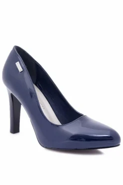 Hot Buty Sergio Leone Czółenka damskie Lakierowane Granatowe Na Słupku Sergio Leone Campbell