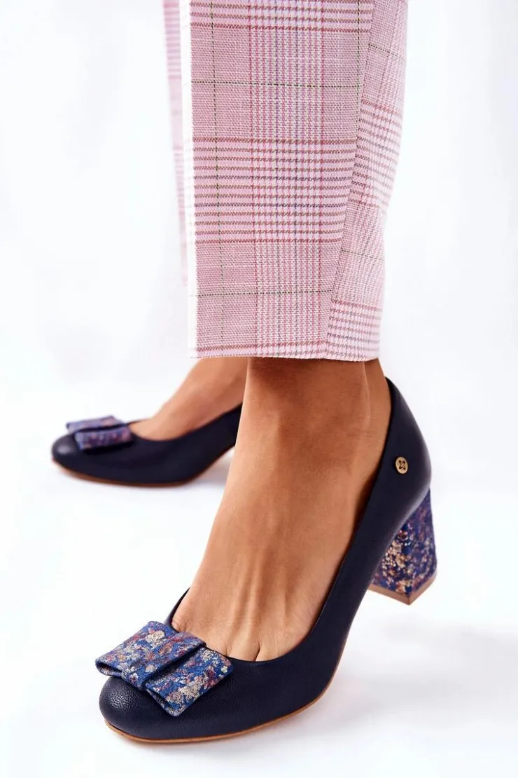 Maciejka Czółenka Zamszowe|Czółenka Klasyczne*Czółenka Damskie Zamszowe Granatowe 3356A-19