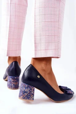 Maciejka Czółenka Zamszowe|Czółenka Klasyczne*Czółenka Damskie Zamszowe Granatowe 3356A-19