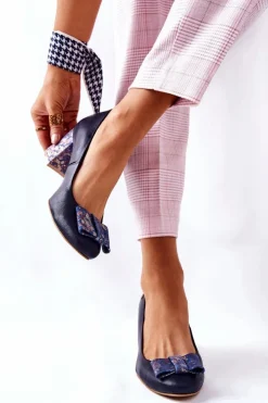 Maciejka Czółenka Zamszowe|Czółenka Klasyczne*Czółenka Damskie Zamszowe Granatowe 3356A-19